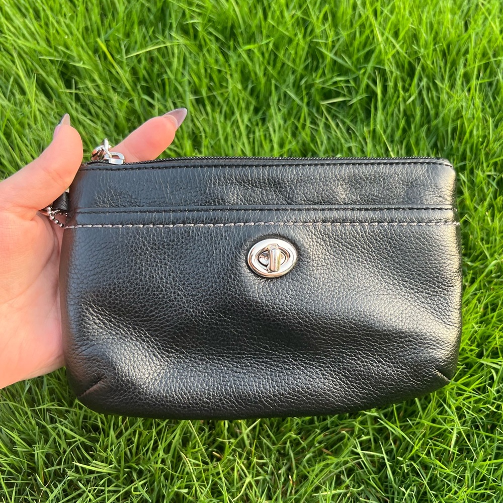 Coach Black Leather Wristlet